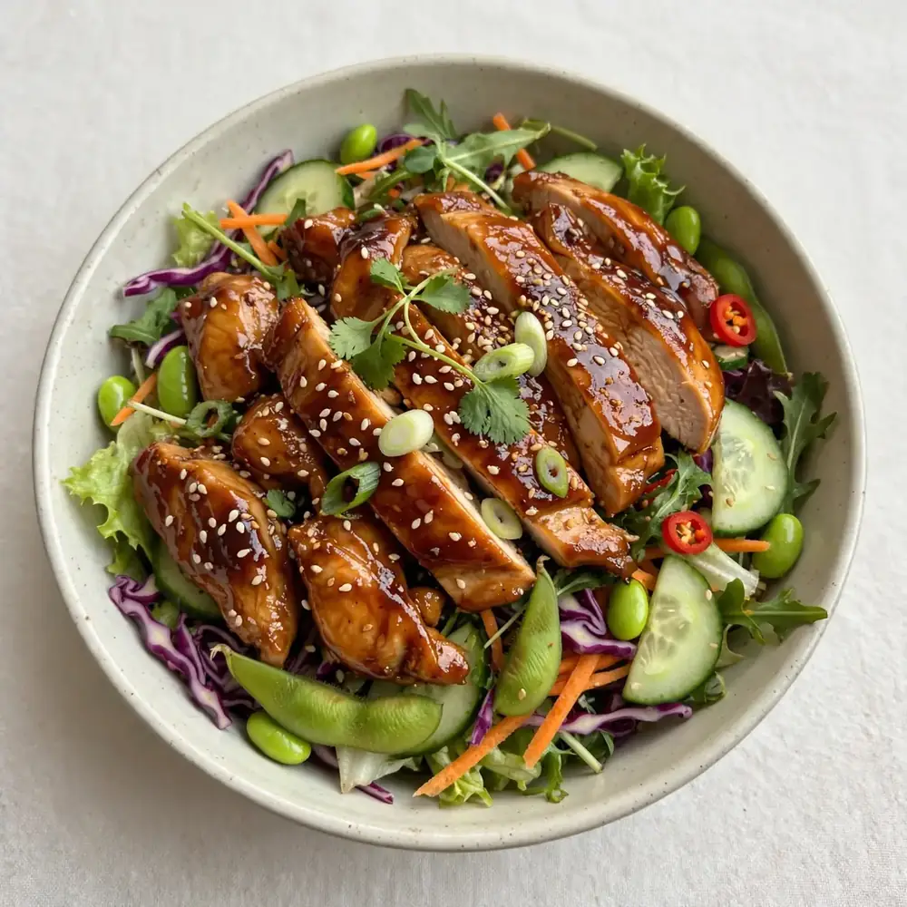 Asiatische Teriyaki Hähnchen Salat Bowl