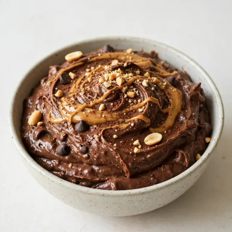 Cremiger Schoko-Erdnussbutter Proteinpudding