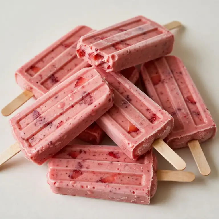 Erdbeer-Protein-Eis am Stiel