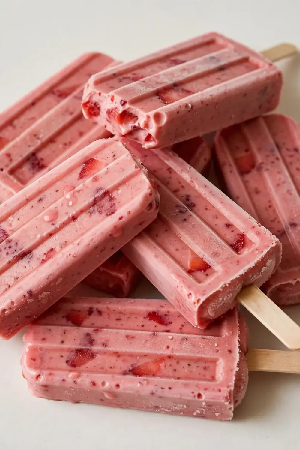 High-Protein Strawberry Protein Popsicles