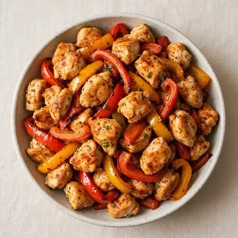 Hähnchenbissen mit Paprika