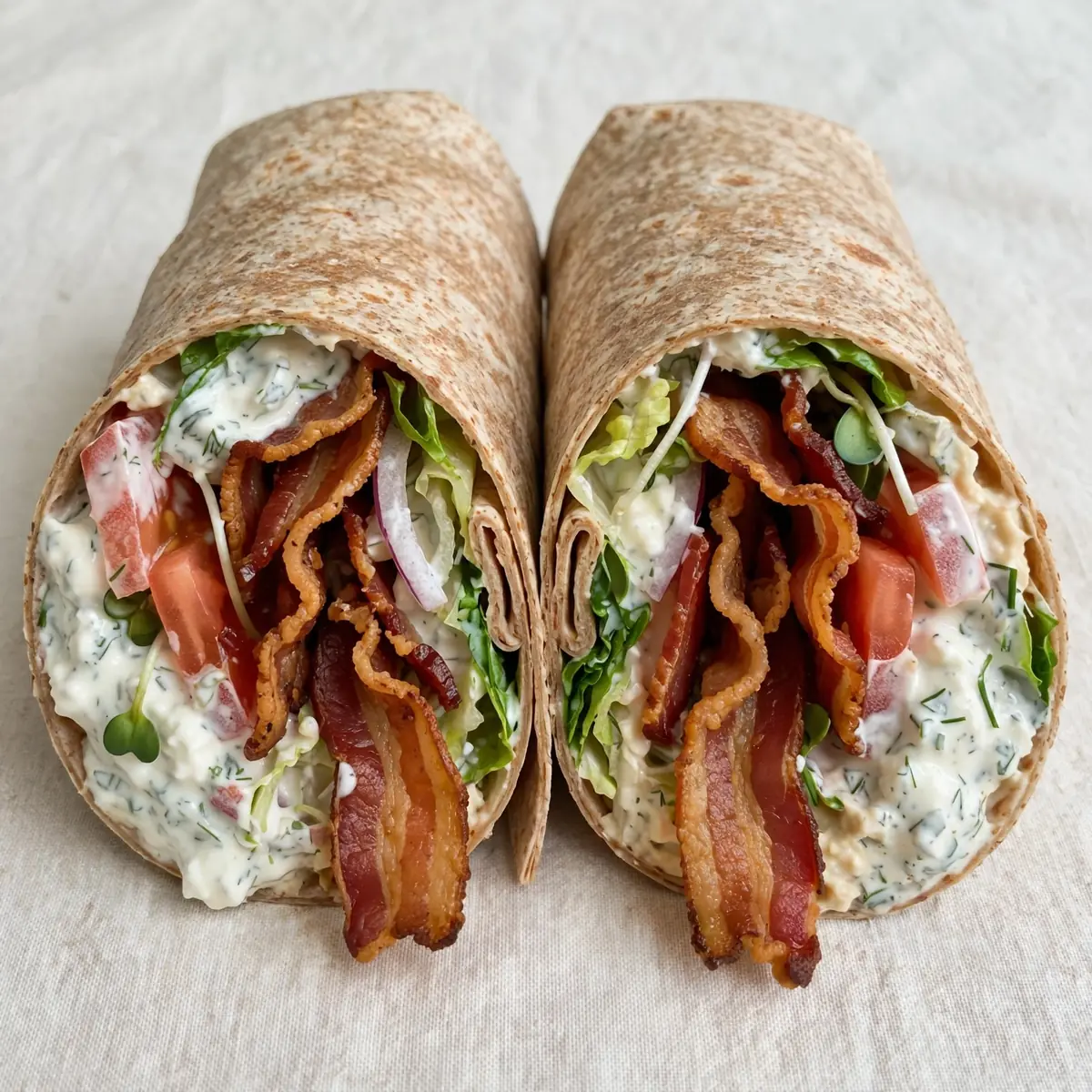 High-Protein BLT-Wrap mit Turkey Bacon