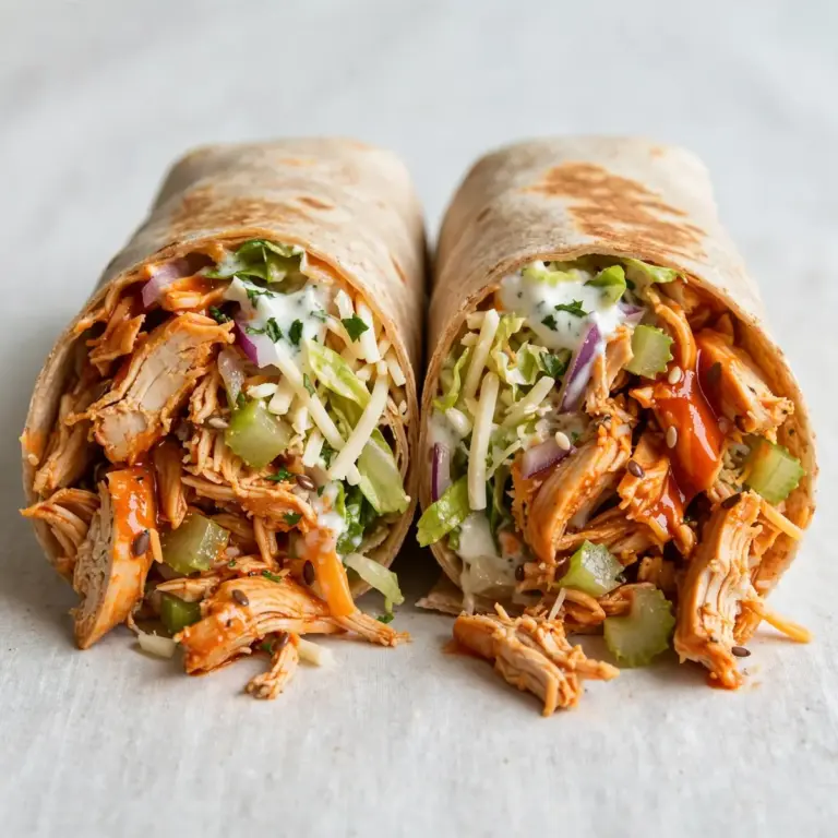 High-Protein Buffalo Chicken Wrap – proteinreicher Wrap mit würzigem Buffalo-Chicken