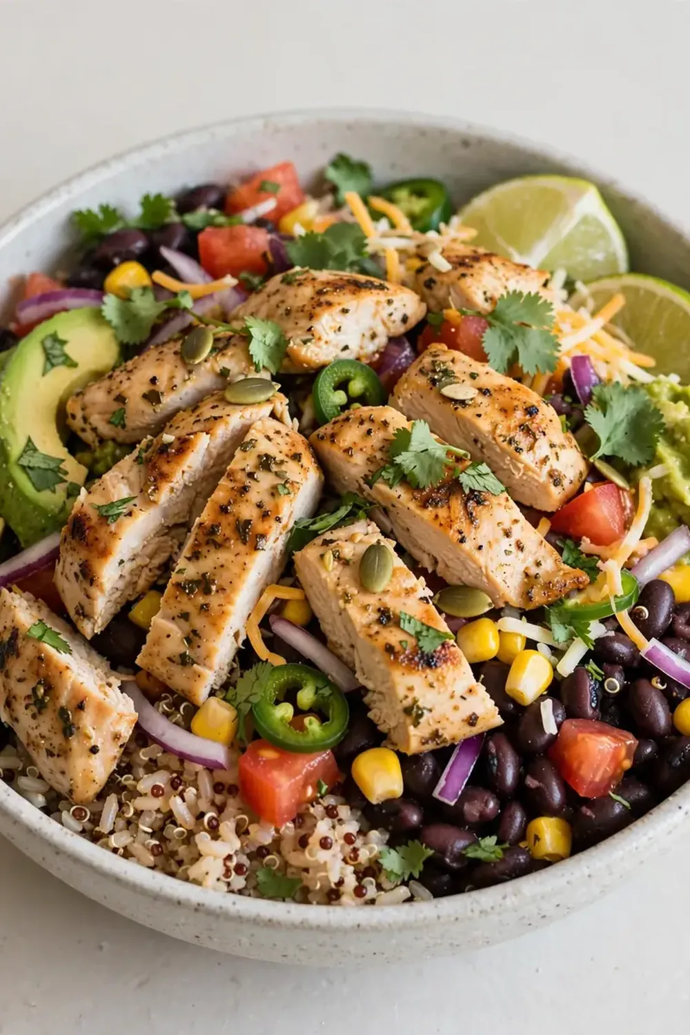 High-Protein Chicken Burrito Bowl