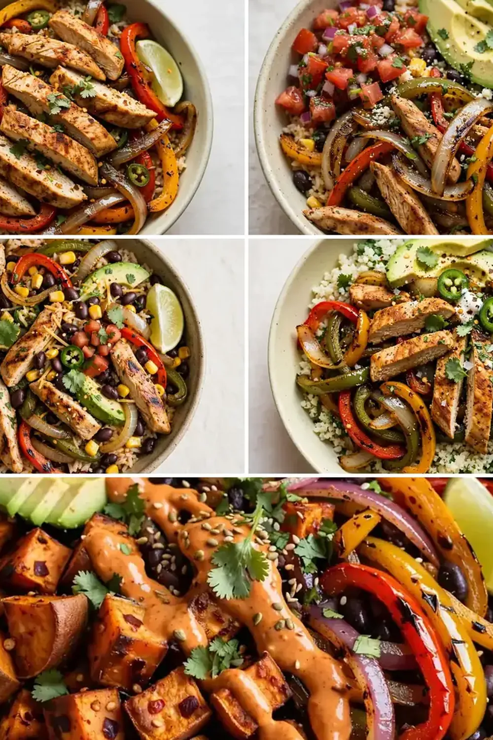 High-Protein Chicken Fajita Meal Prep Bowls