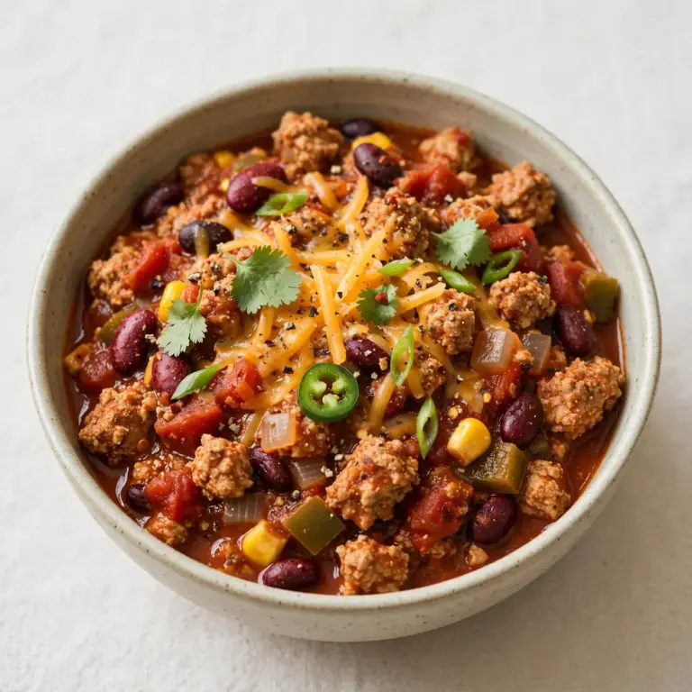 High-Protein Chili mit Hacktruthahn