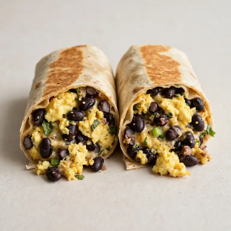 High-Protein Frühstücks-Burrito mit Eiern und schwarzen Bohnen