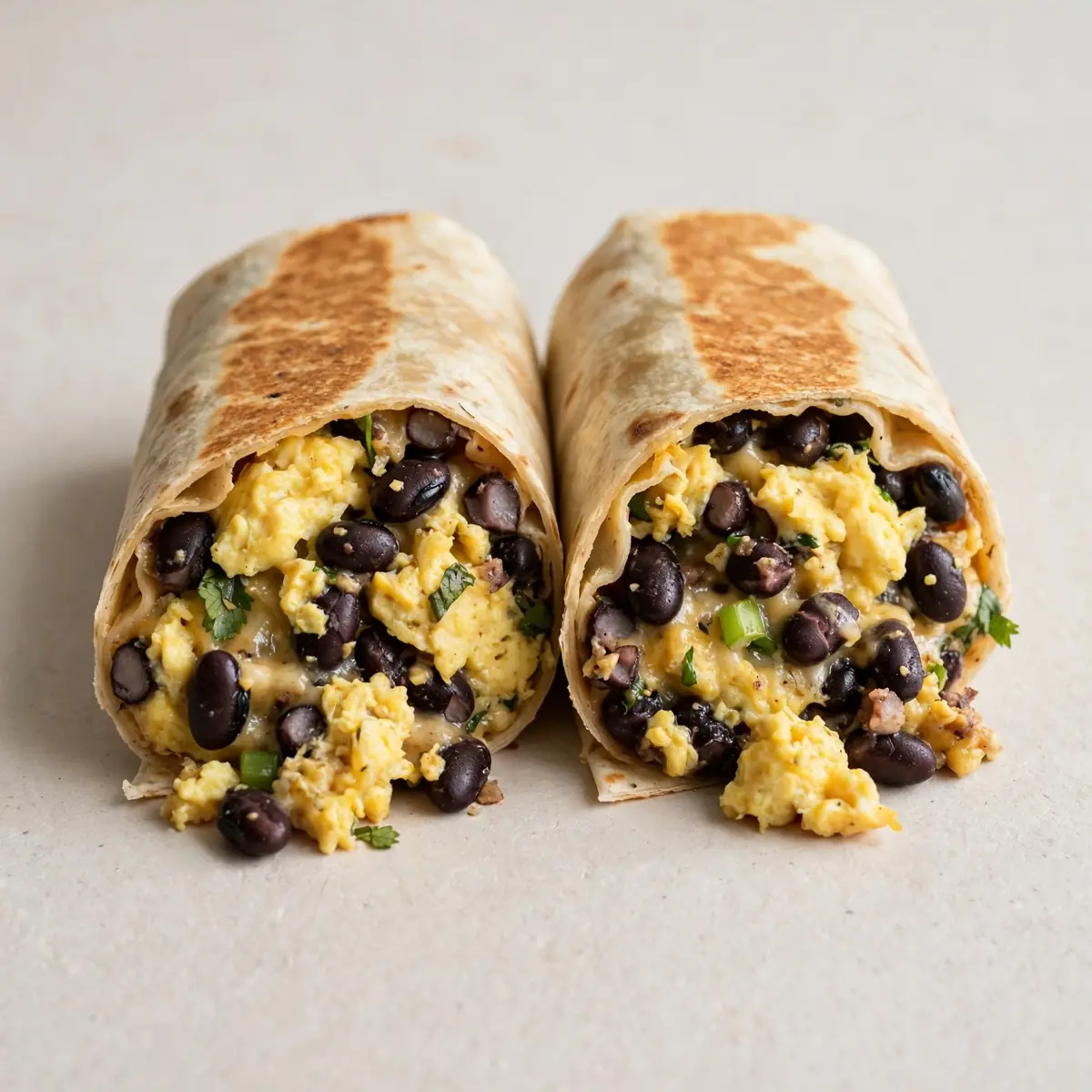 High-Protein Frühstücks-Burrito mit Eiern und schwarzen Bohnen