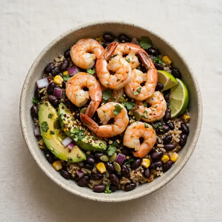 High-Protein Garnelen-Black-Bean-Bowl