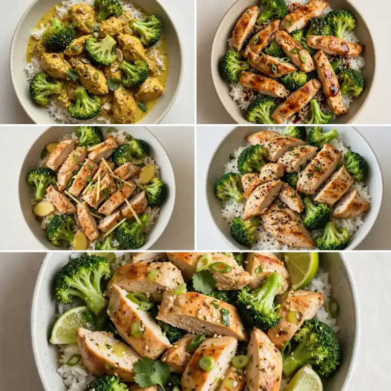 High Protein Hühnchen-Reis-Brokkoli Meal Prep Bowls