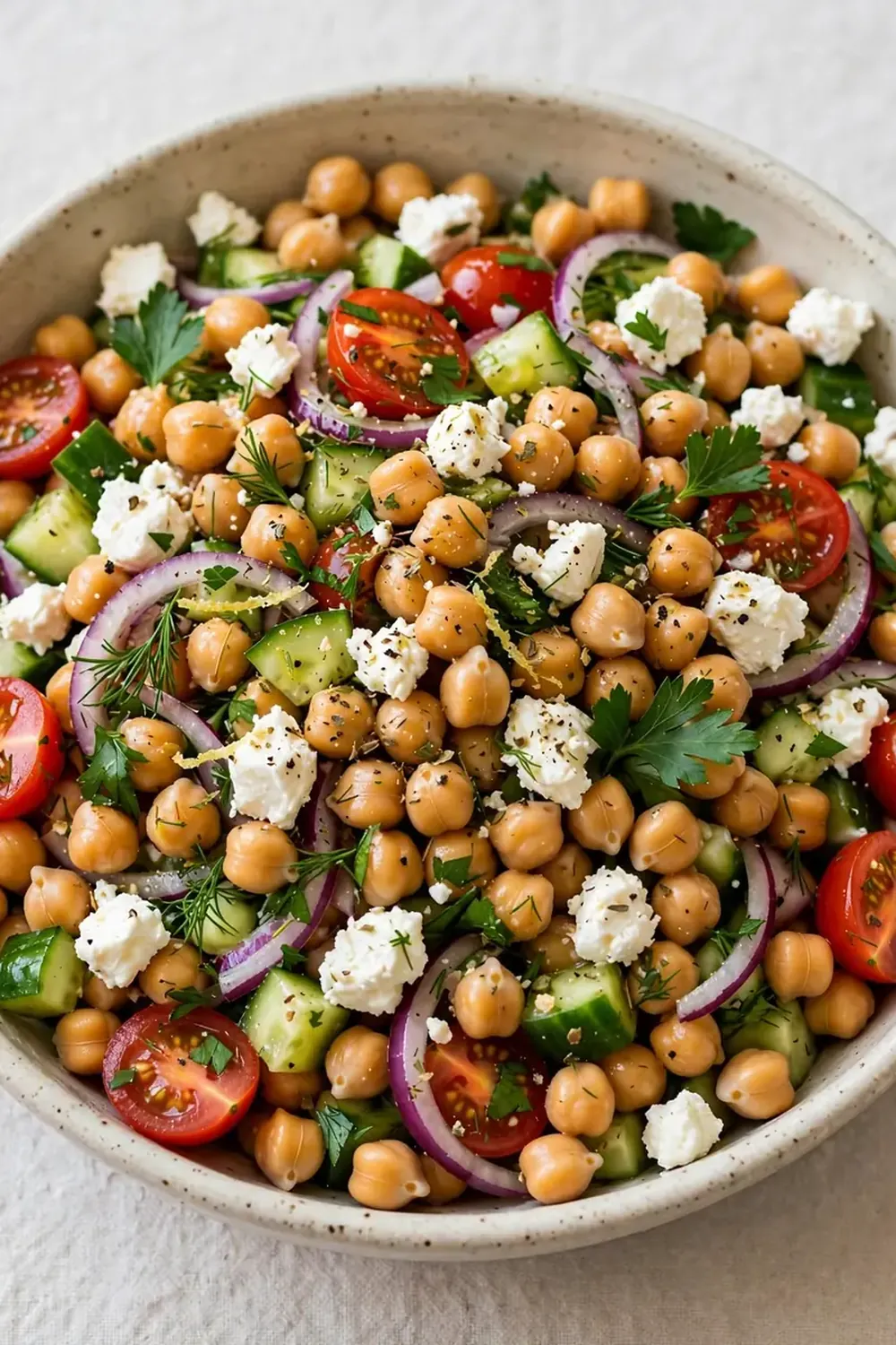 High-Protein Chickpea and Feta Salad