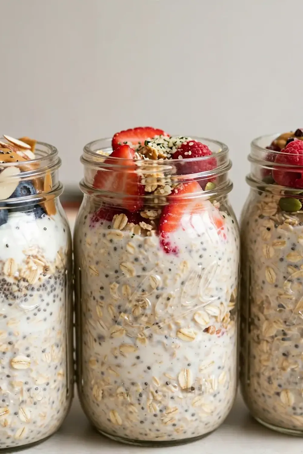 High-Protein Overnight Oats Meal Prep Jars