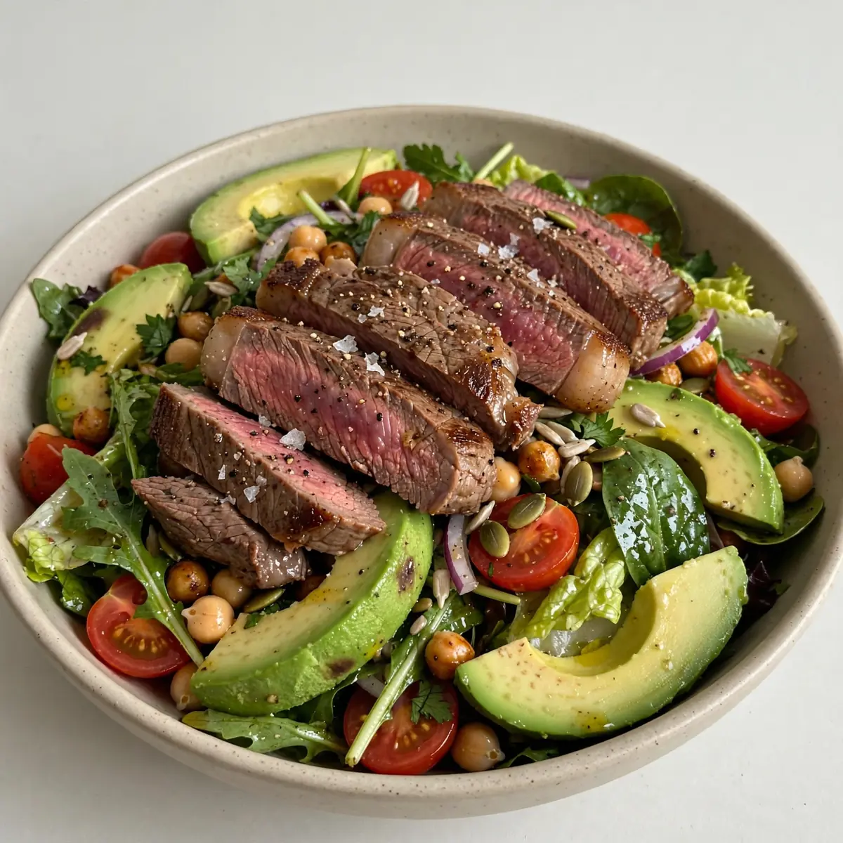 High-Protein Steak-Salat mit Avocado
