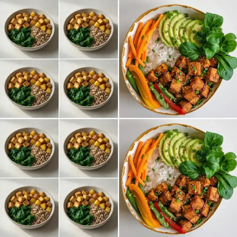 High Protein Tofu-Gemüse-Meal-Prep-Bowls