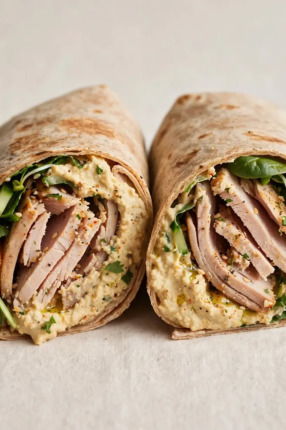 High-Protein Turkey and Hummus Wrap