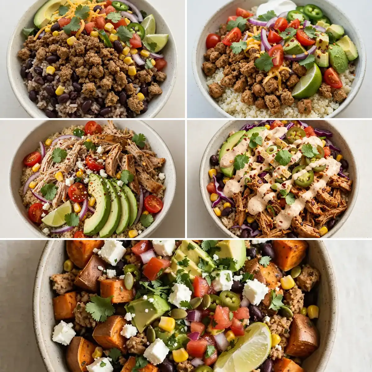 High-Protein Turkey Taco Meal Prep Bowls