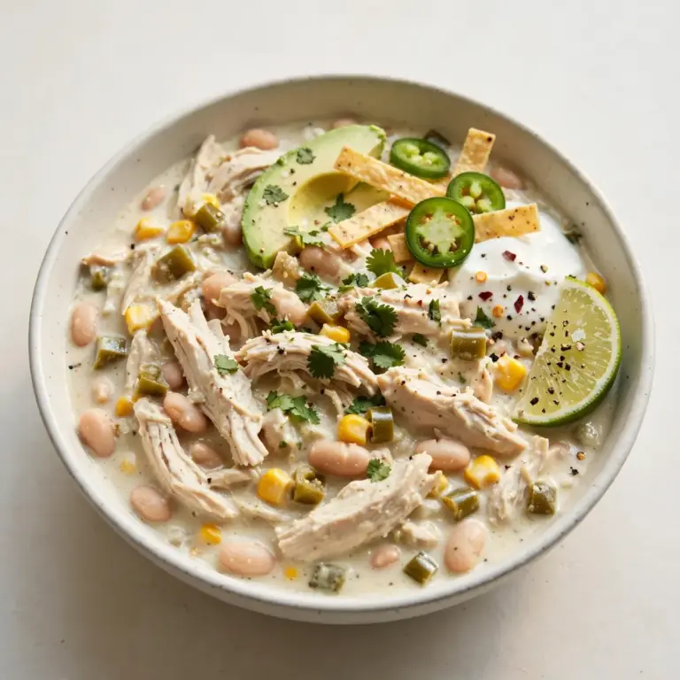 High-Protein White Chicken Chili – proteinreicher weißer Chili mit Hähnchen
