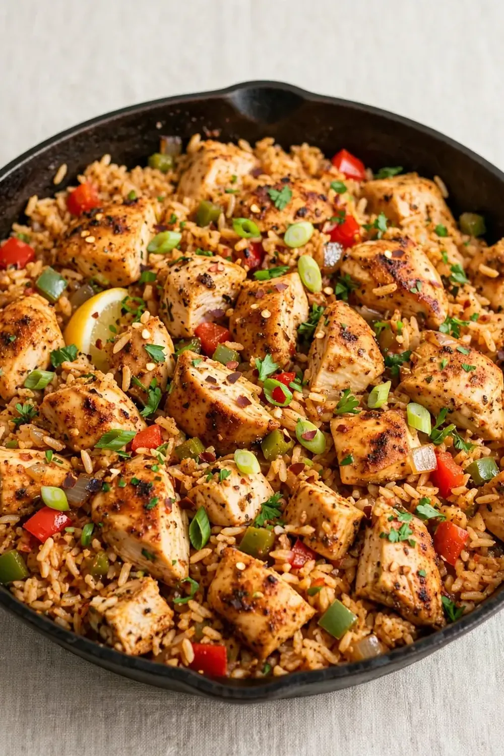 High-Protein Cajun Chicken and Rice Skillet