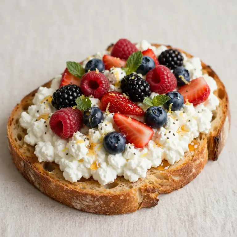 Hüttenkäse-Beeren-Toast