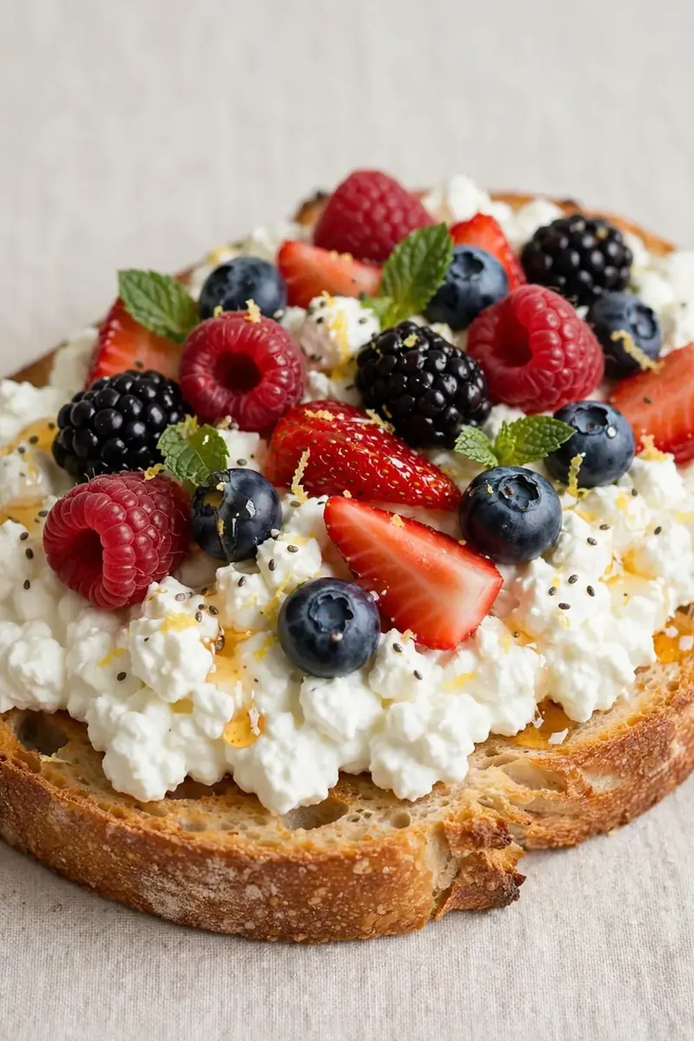 Cottage Cheese and Berry Toast