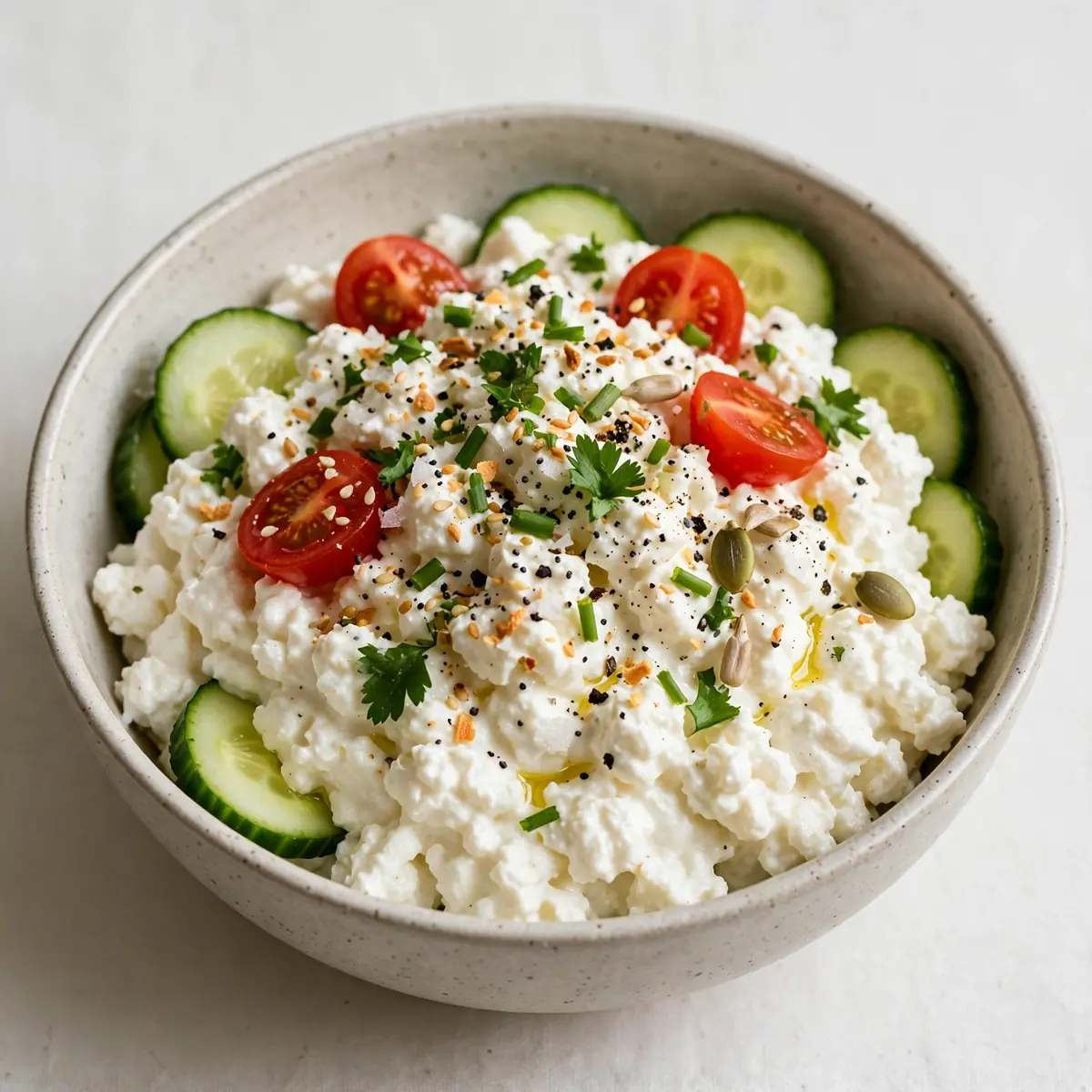 Kalorienarme High-Protein Cottage Cheese Bowl