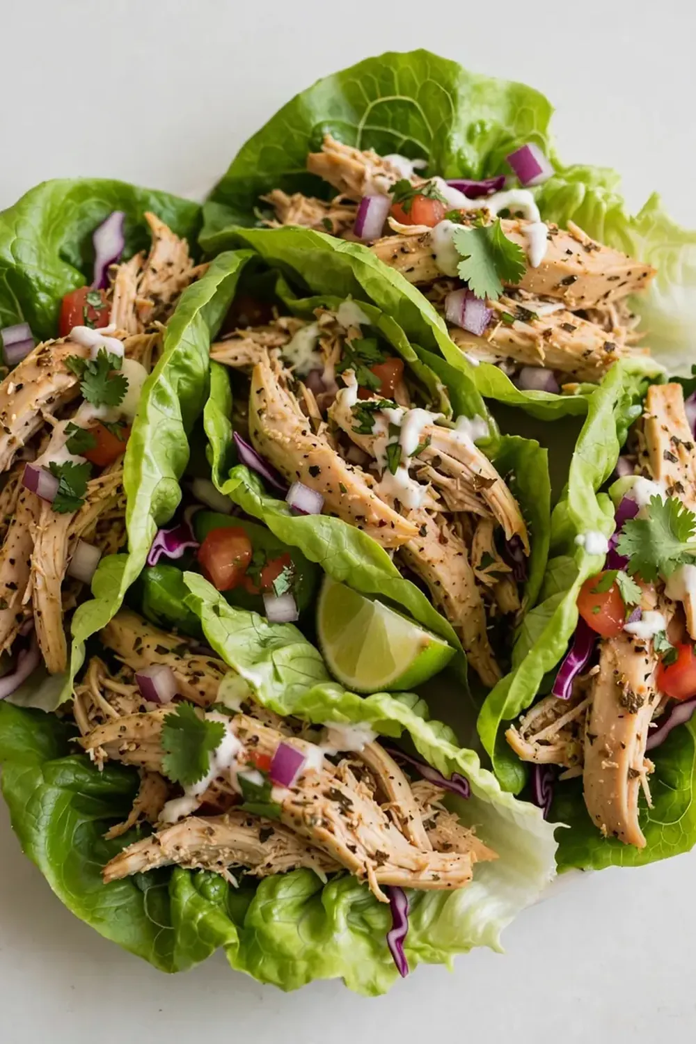 Low-Calorie High-Protein Chicken Lettuce Tacos