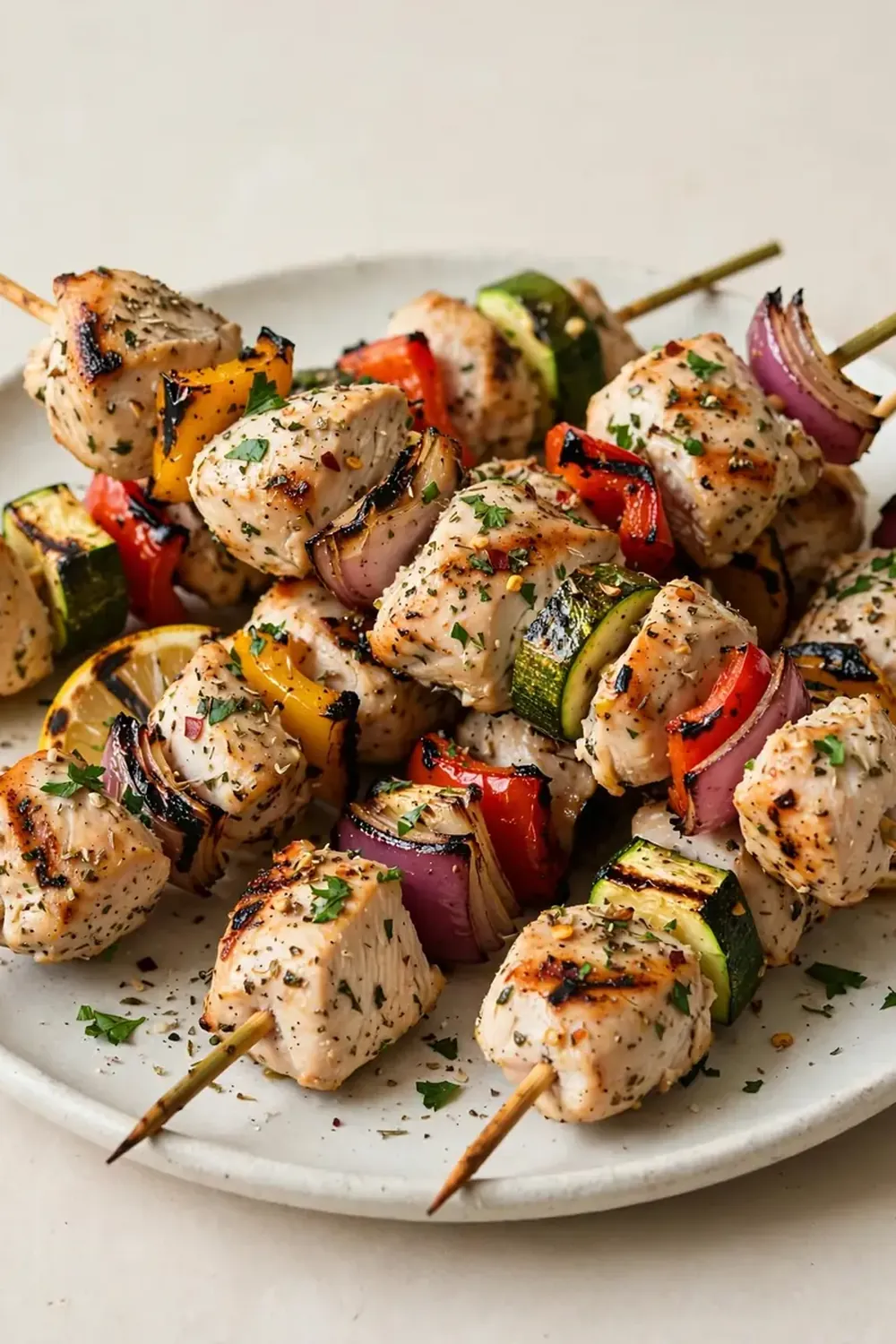 Low-Calorie High-Protein Chicken and Vegetable Skewers