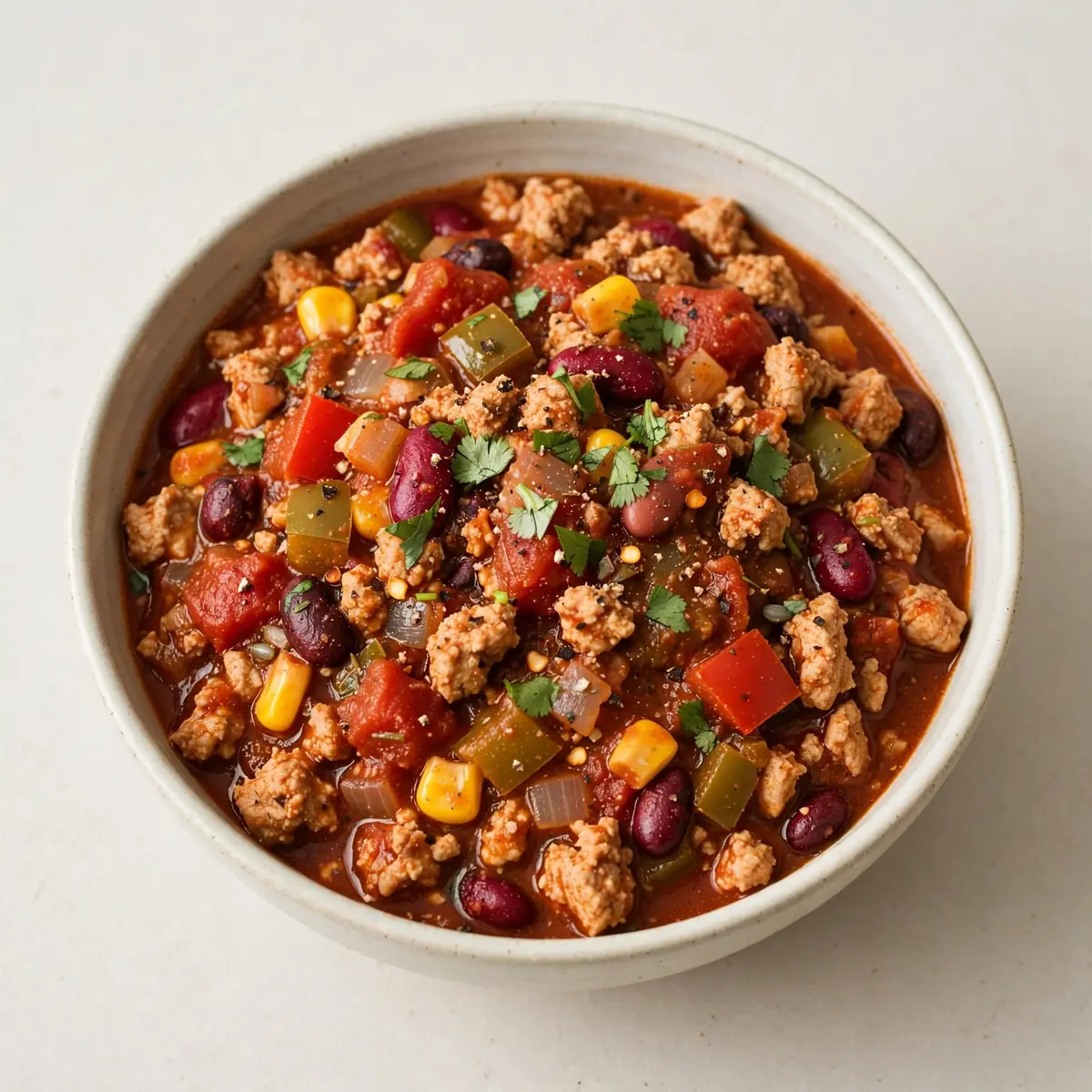 Kalorienarmer Protein-Türkei-Chili
