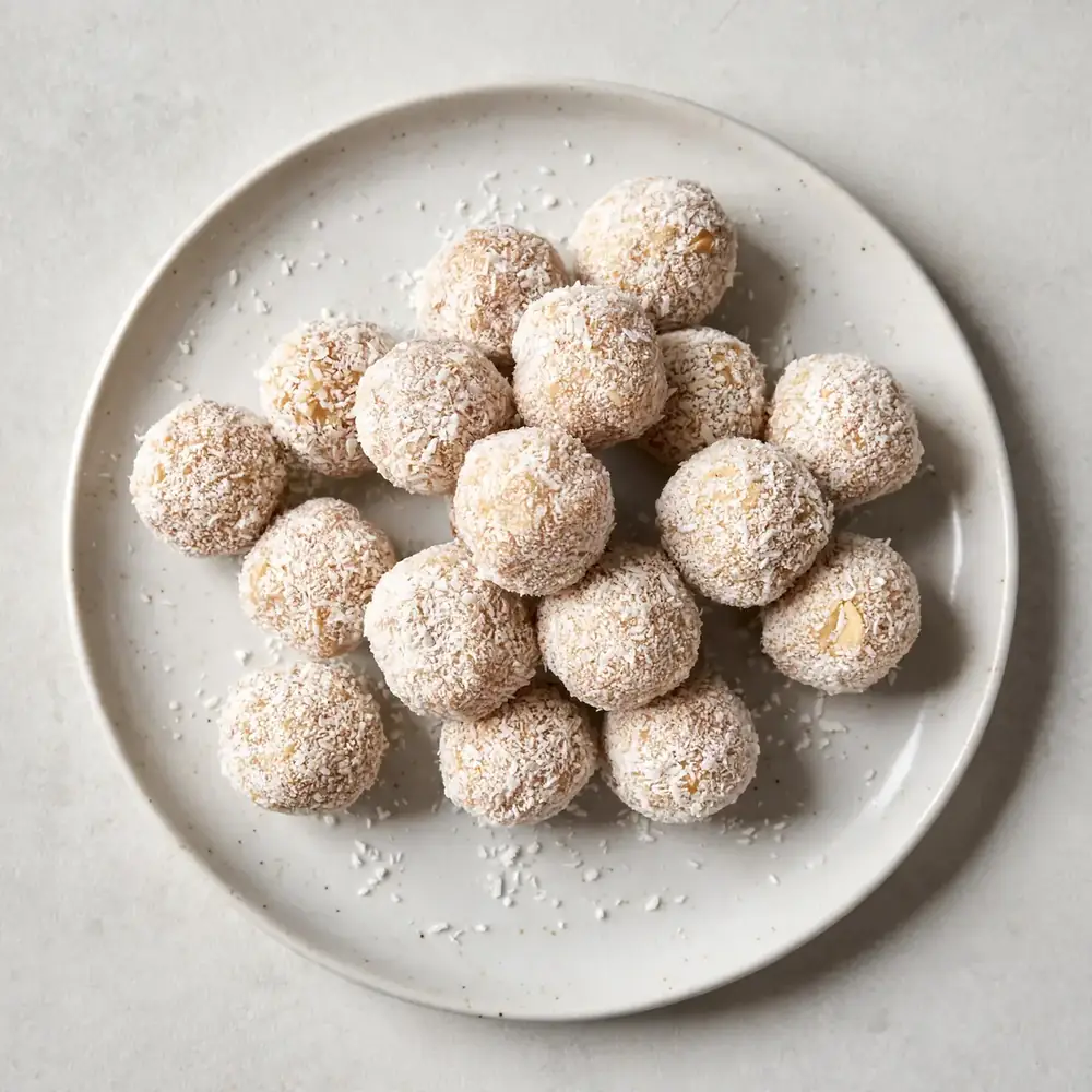 Klassische Kokos-Mandel-Proteinbällchen