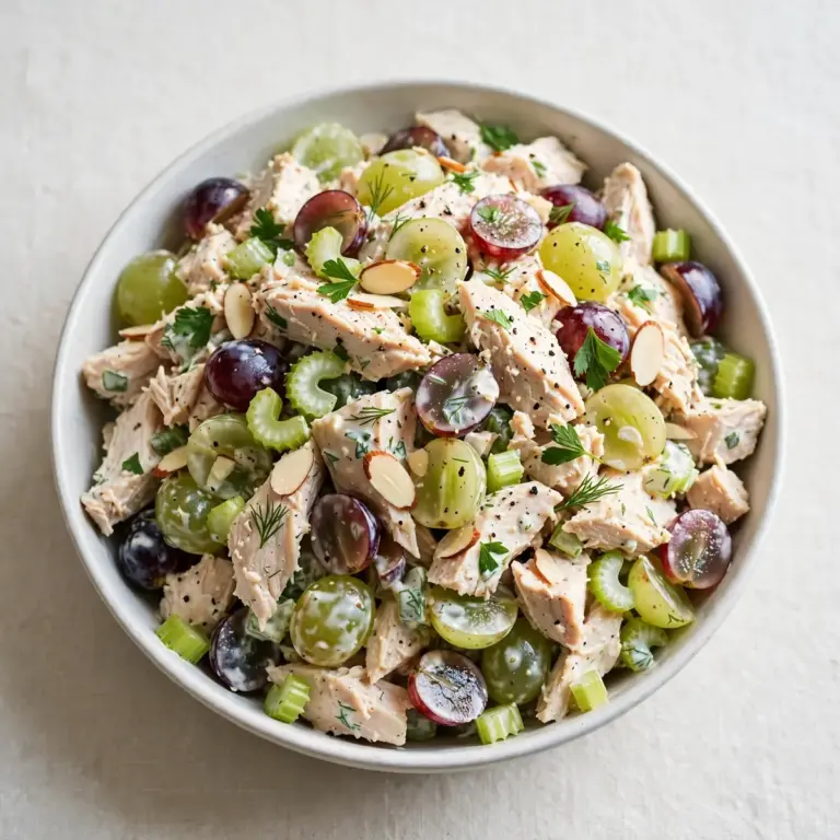 Knackiger High-Protein Hähnchensalat mit Trauben