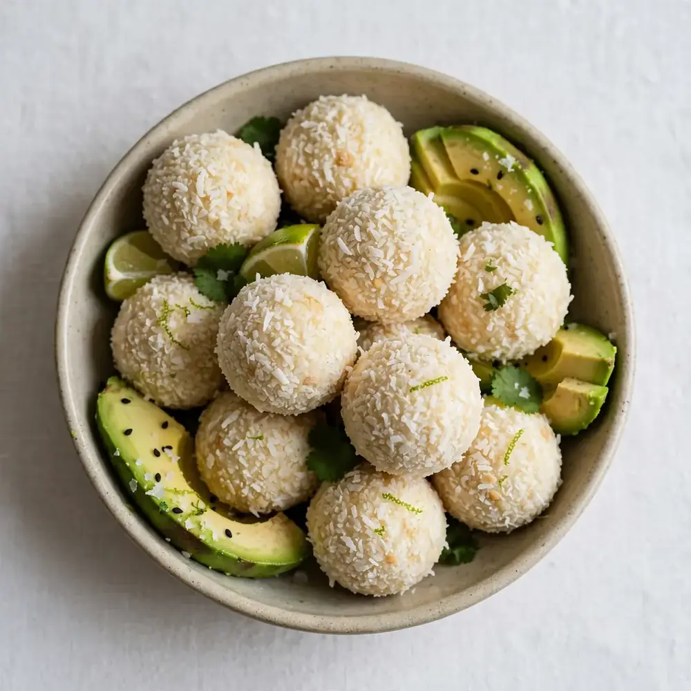 Kokos-Bällchen mit Avocado