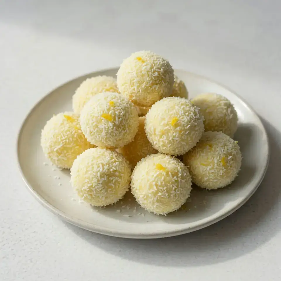 Kokos-Bällchen mit Zitrone