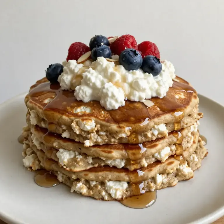 Käsekuchen-Pfannkuchen mit Cottage Cheese