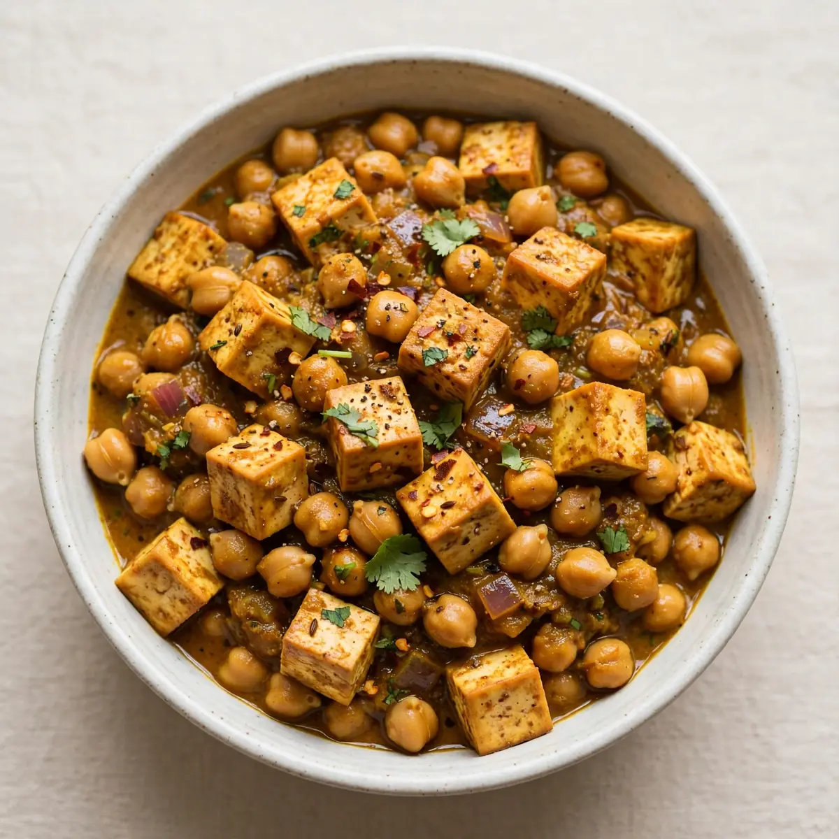 Protein-Curry mit Tofu & Kichererbsen