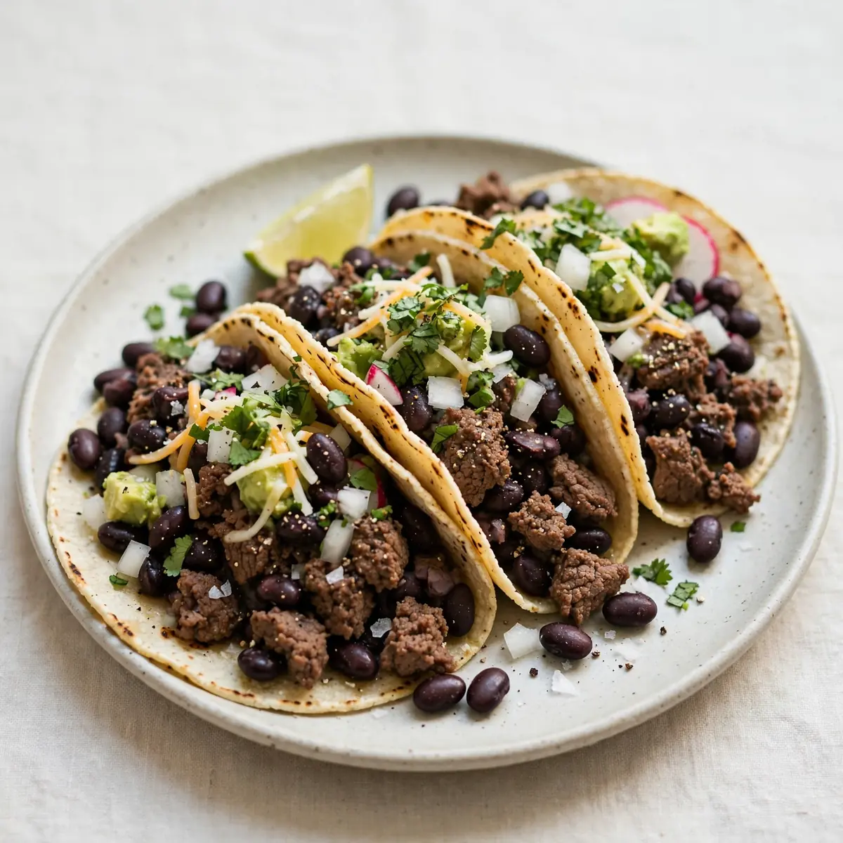 Protein-Power: Rindfleisch-Tacos mit schwarzen Bohnen