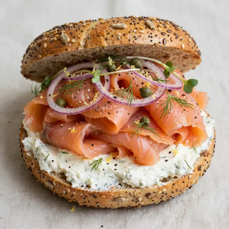 Proteinreich genießen: Räucherlachs-Frischkäse-Bagel