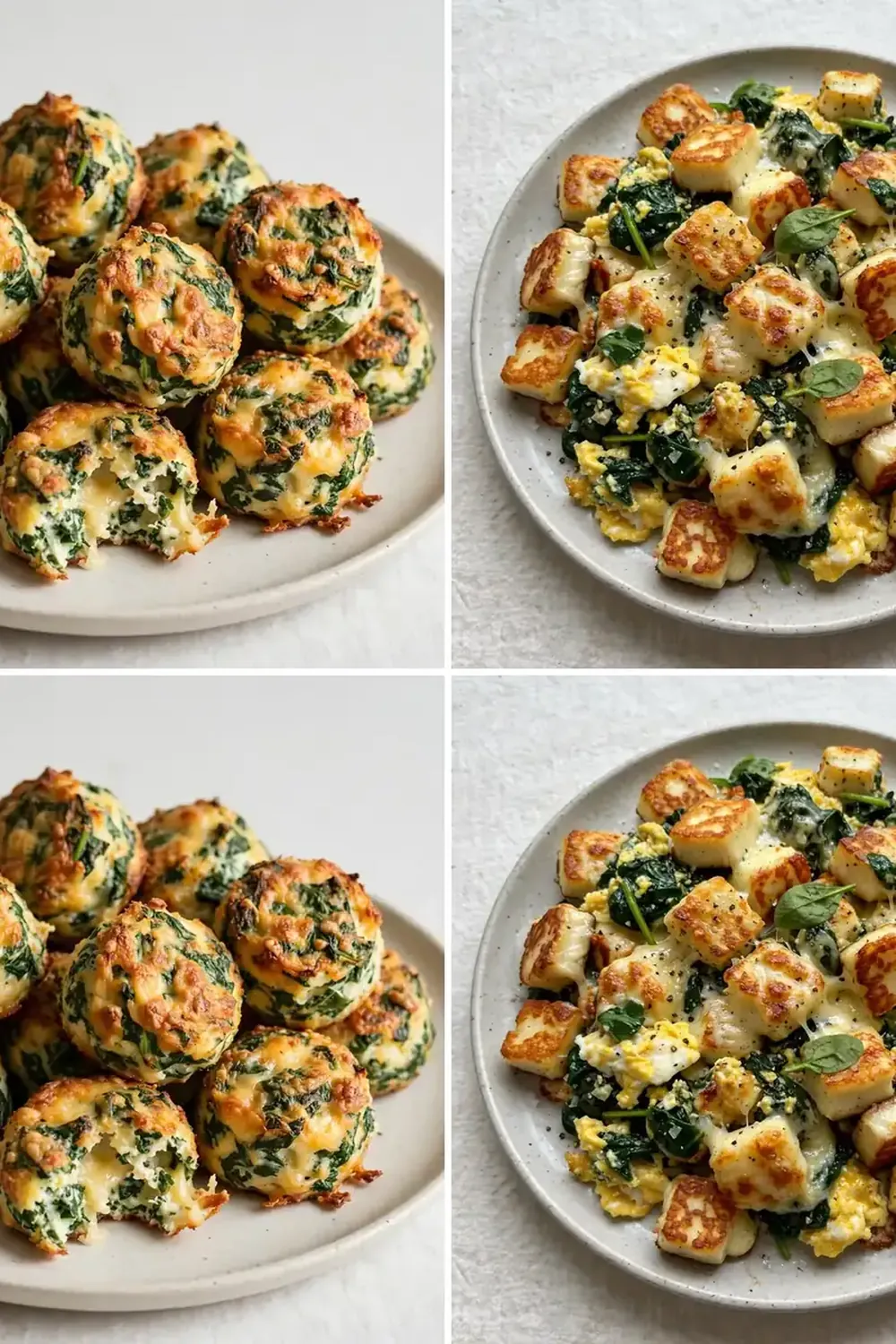 High-Protein Egg White Bites with Spinach and Cheese
