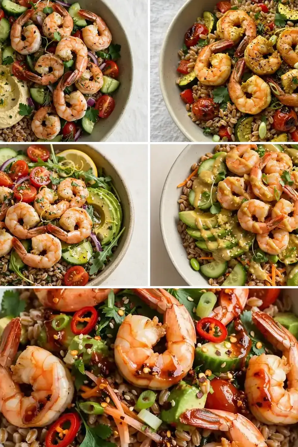 High-Protein Shrimp and Farro Meal Prep Bowls