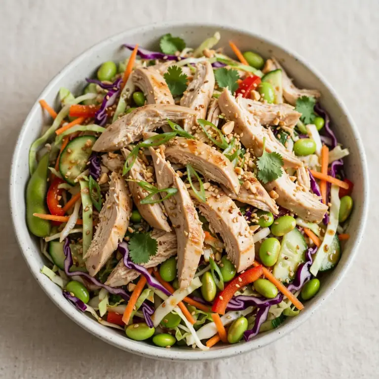 Proteinreicher Asia-Hähnchensalat