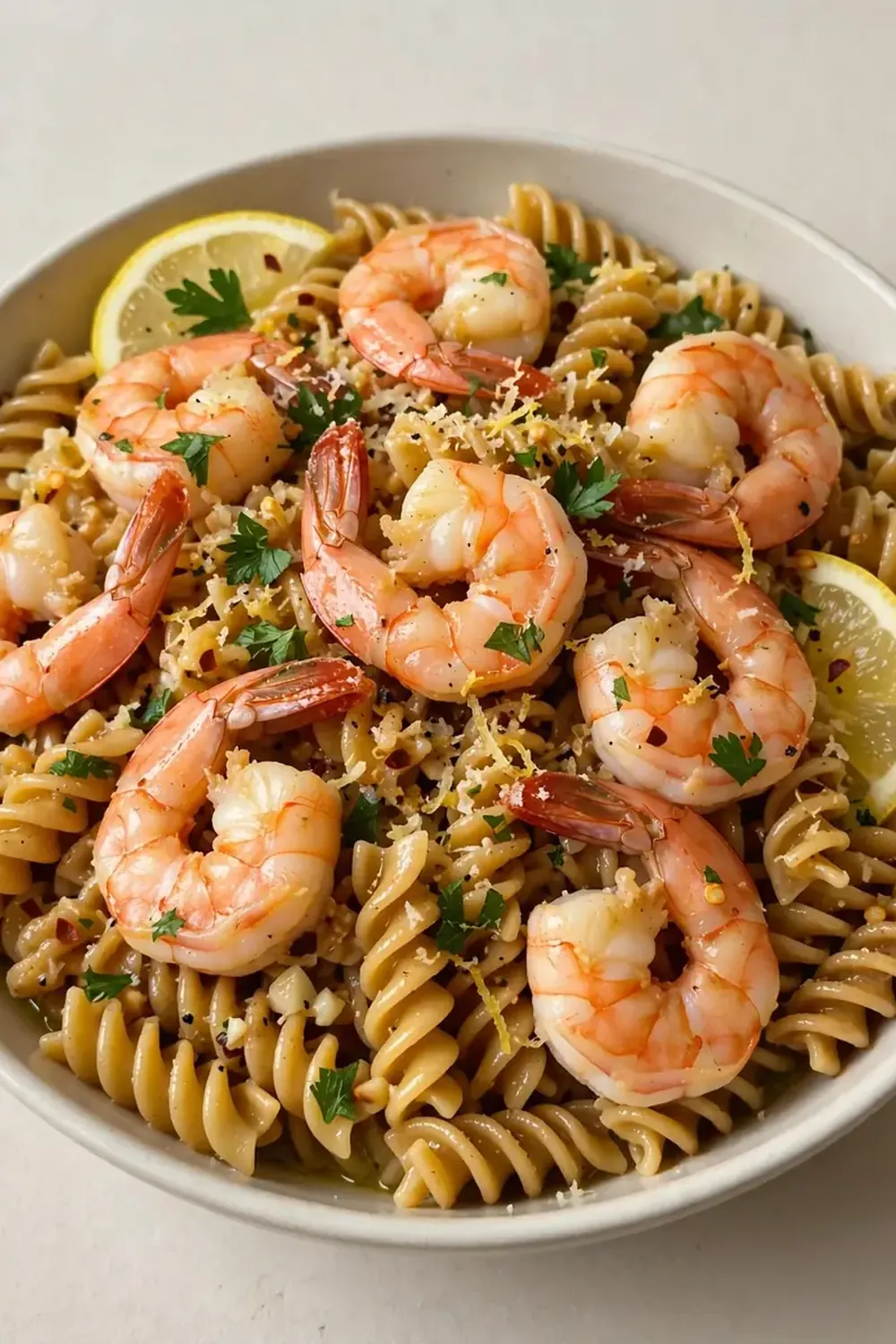 High-Protein Lemon Garlic Shrimp Pasta