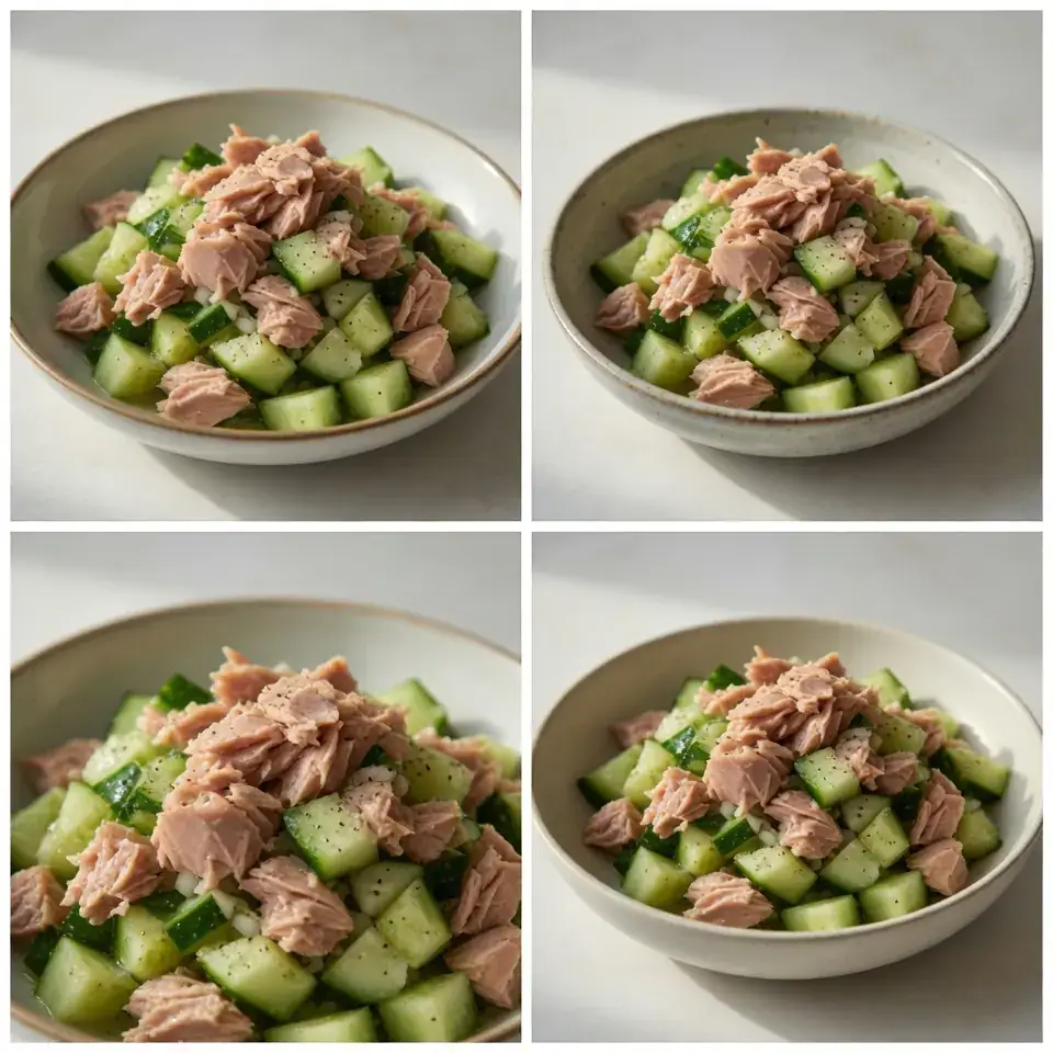 Thunfisch-Gurken-Salat mit Zitronensaft
