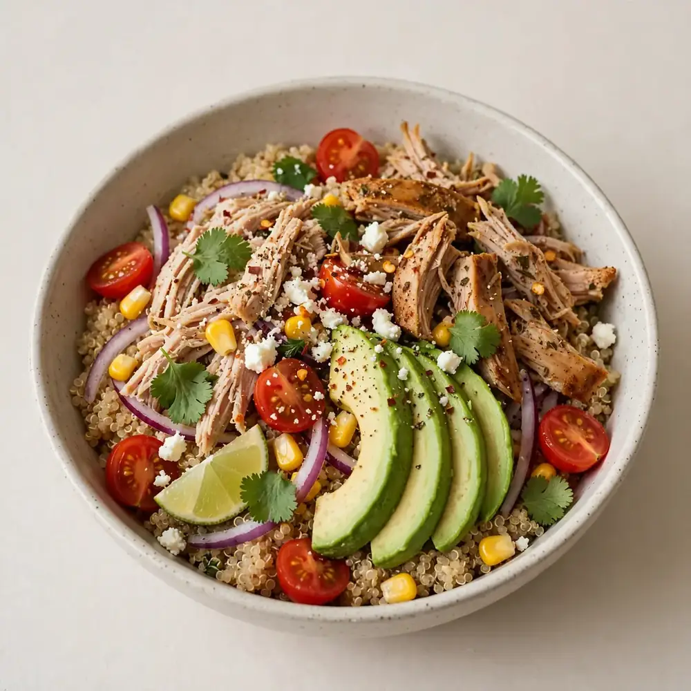 Turkey Taco Bowl mit Quinoa und Avocado