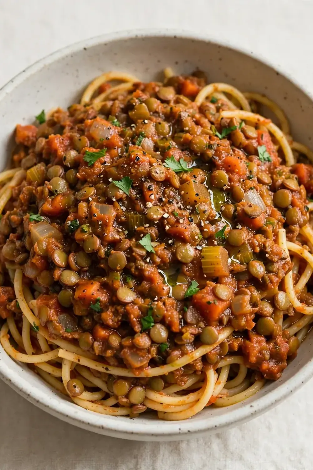 Vegan High-Protein Lentil Bolognese