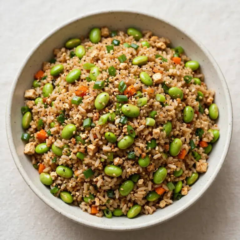 Veganer High-Protein Edamame-Reis
