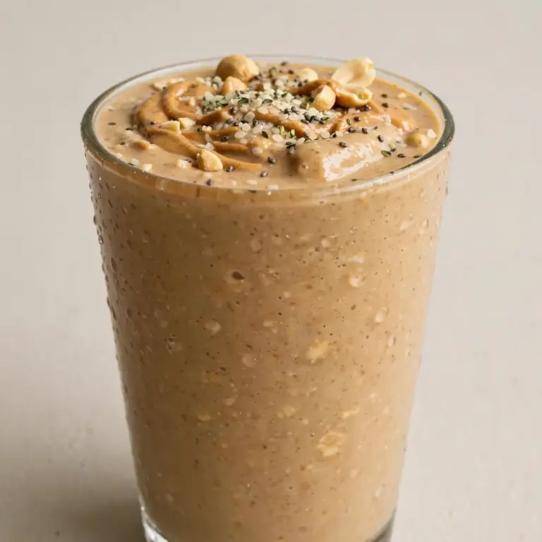 Veganer High-Protein Erdnussbutter Smoothie