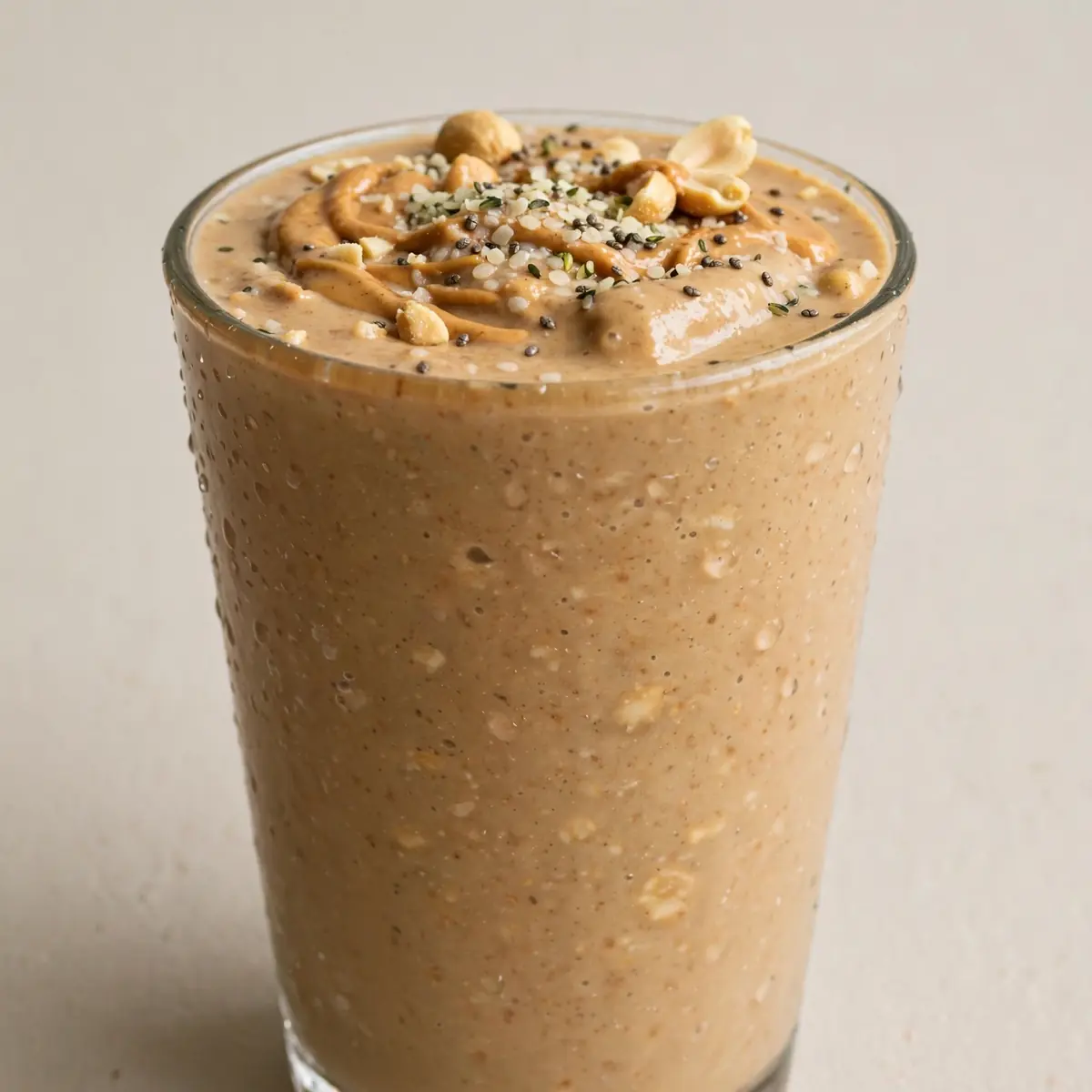 Veganer High-Protein Erdnussbutter Smoothie