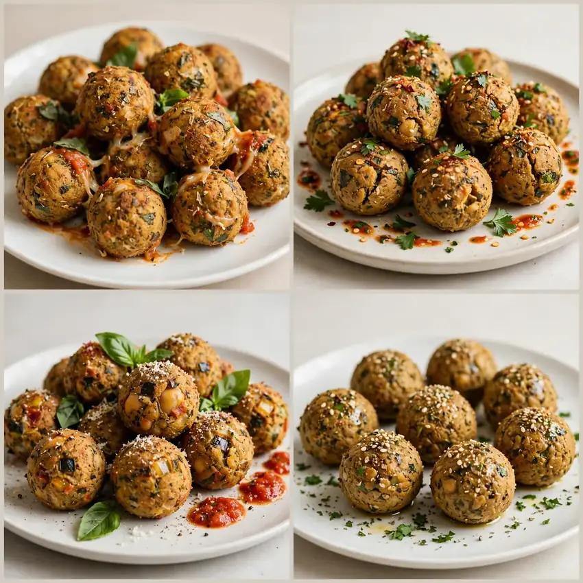 Vegetarische Kichererbsen-Pizzabällchen