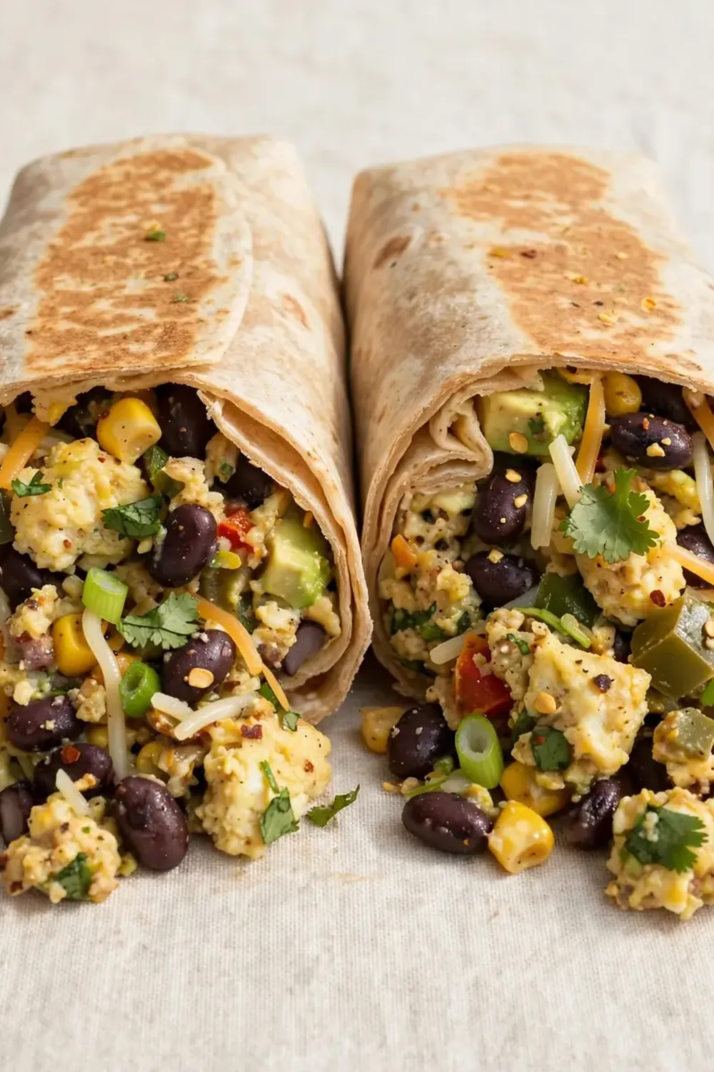 Vegetarian High-Protein Egg and Black Bean Burrito